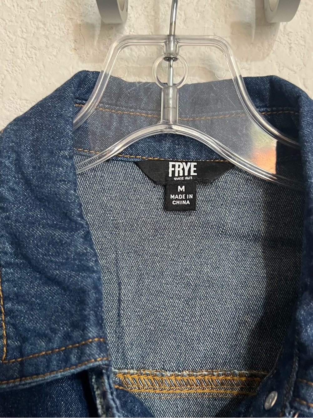 Frye Dark Wash Demin Western Dress Button Front Pockets New Medium - Picture 8 of 8